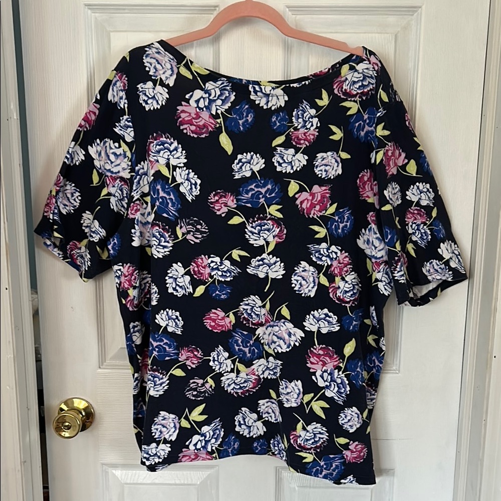 🟢 Charter Club floral t shirt pima cotton luxury woman Macy’s brand 3X - Picture 4 of 8